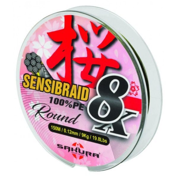 Sakura Sensibraid 8 fonott zsinór - Green 150 M - 0.12 Mm / 9Kg / 19.8Lbs