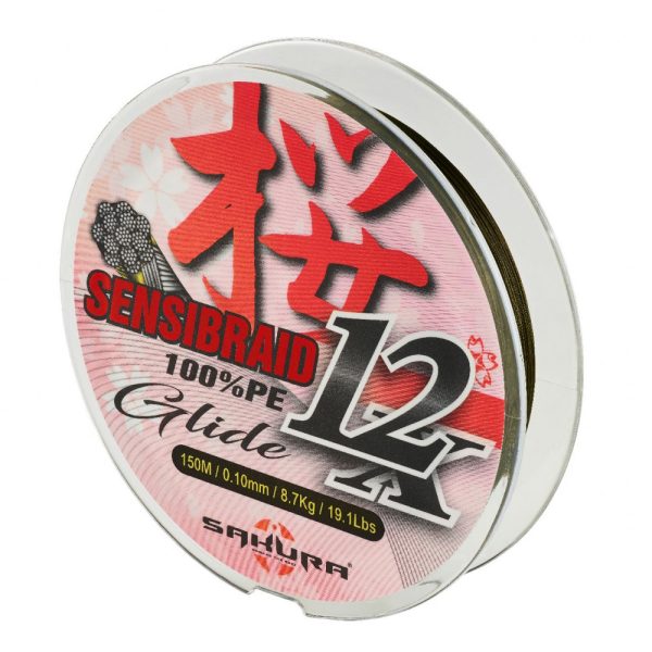 Sakura Sensibraid 12 fonott zsinór - GREEN 150 M - 0.20 mm / 14.8Kg / 33Lbs
