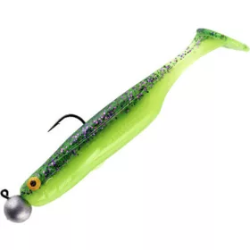   Sakura Shadura Rigged 100 Gumihal UV Purple Charteuse 100mm - 7gr   - Ready Rig - Előre szerelt
