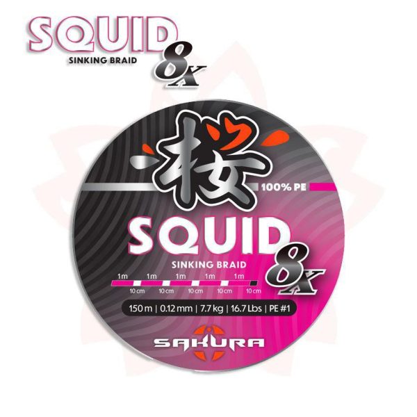 Sakura Squid 8X Pink 0.08mm 150m Fonott Főzsinór