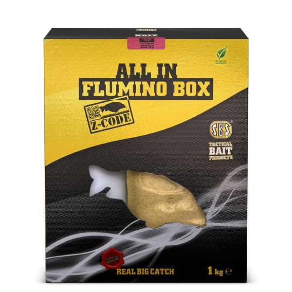 SBS All In Flumino Box Z-Code  Pineapple, Hallisztes, Bojlis horgászat, 1kg+500ml, +2féle pop up csali, Zig Rig - Csalizás, etetés|Etetőanyagok