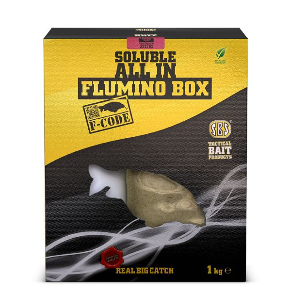 SBS Soluble All In Flumino Box F-Code Liver, Hallisztes, Bojlis horgászat, 1kg+500ml, +2féle pop up csali - Csalizás, etetés|Etetőanyagok
