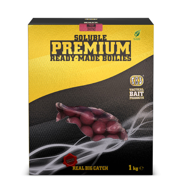 Sbs Soluble Premium Ready-Made Boilies Krill Halibut 1 Kg 20 Mm