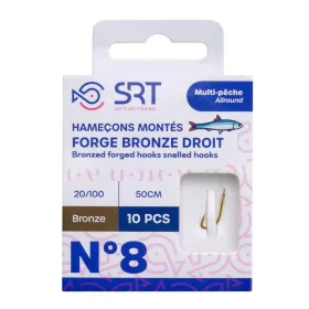   SRT Forged Bronzed Straight 0,14mm 50cm Monofil 14 Előkötött Horog 10db