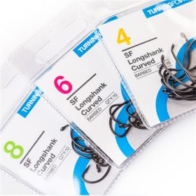 Spotted Fin Longshank Curved Barbed szakállas horog