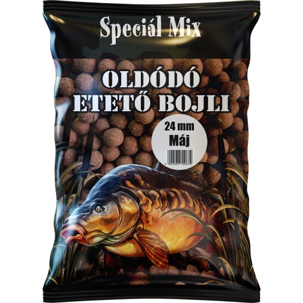 Speciál Mix 24mm Máj Oldódó Etető Bojli 1kg