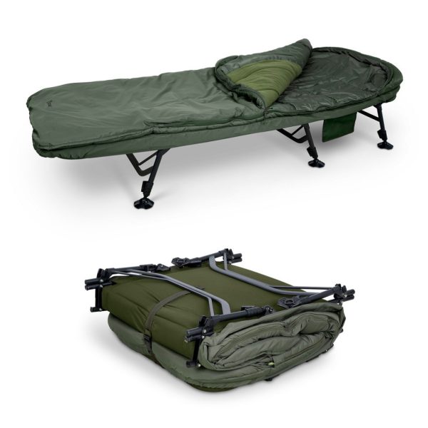 Sonik Bank-Tek 5 Season Sleep System Wide 220x100x62cm Horgász Ágy Hálózsákkal