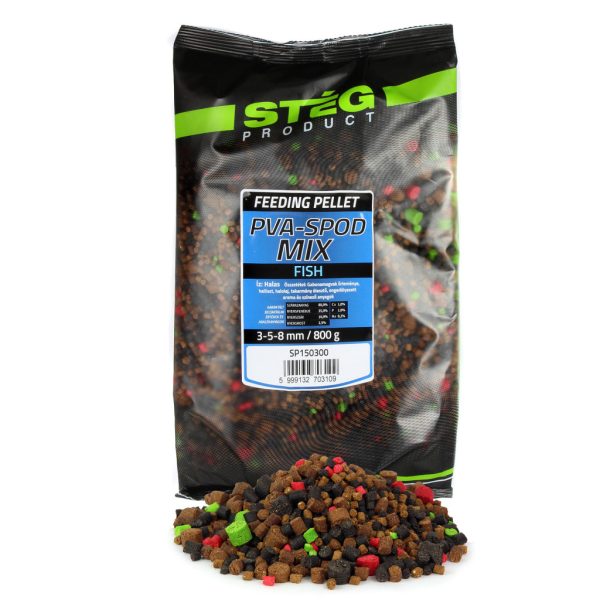 Stég PVA-Spod Mix 3-5-8mm Halas Pelletkeverék 800gr