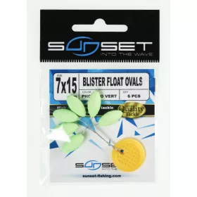   Sunset - BLISTER FLOAT OVALS PHOSPHO GREEN 7x15mm - Ütköző