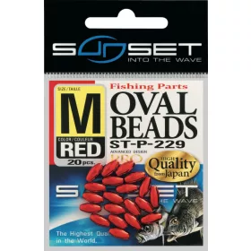 Sunset - HARD OVAL BEADS RED 8x3,8mm X20 - Gumigyöngy