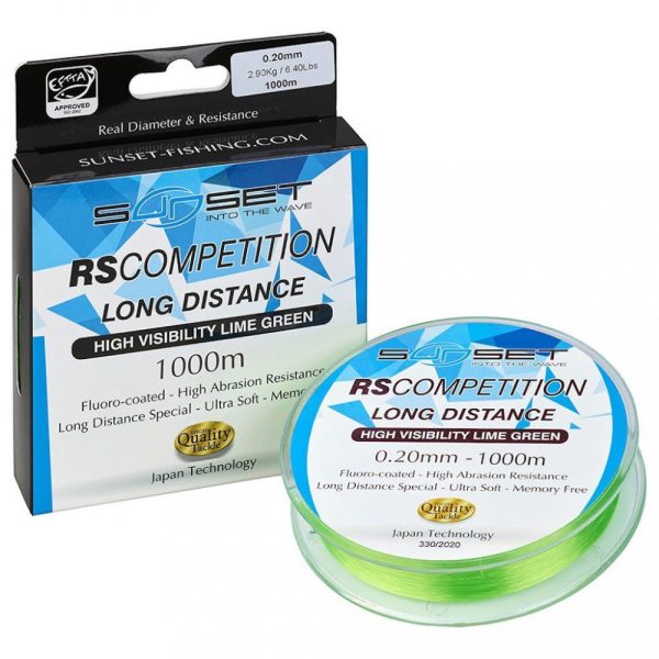 Sunset - RS COMPETITION LONG DISTANCE HI-VISIBILITY LIME GREEN 0,20mm 1000M - Monofil zsinór