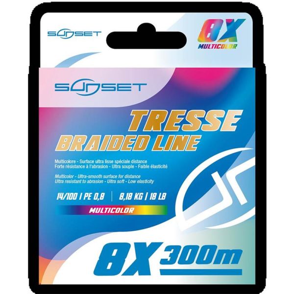 Sunset Braid 8x RS Competition Multicolor 0,16mm 300m Fonott Főzsinór