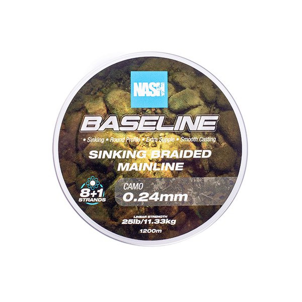 Nash Baseline Sinking Camo 0.24mm 1200m Fonott Főzsinór