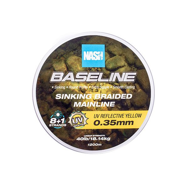 Nash Baseline Sinking UV Yellow 0.35mm 1200m Fonott Főzsinór