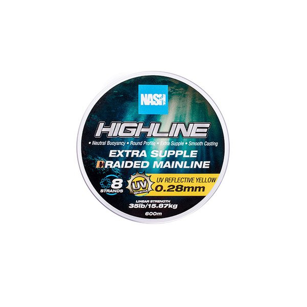 Nash Highline Extra Supple UV Yellow 0.28mm 600m Fonott Főzsinór