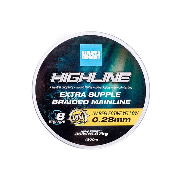 Nash Highline Extra Supple UV Yellow 0.28mm 1200m Fonott Főzsinór