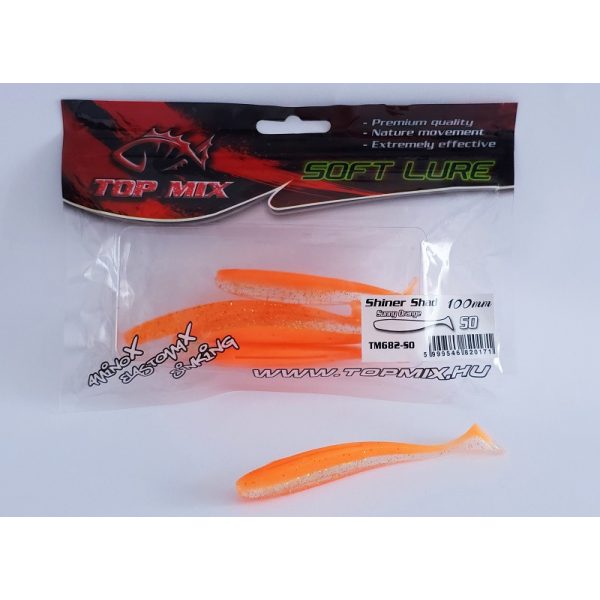 Top Mix Shiner Shad Sunny Orange 10,0cm Plasztik Csali 6db
