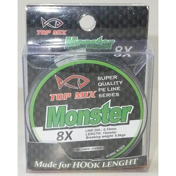 Top Mix X8 Monster 0,10mm 10m Fonott Előkezsinór