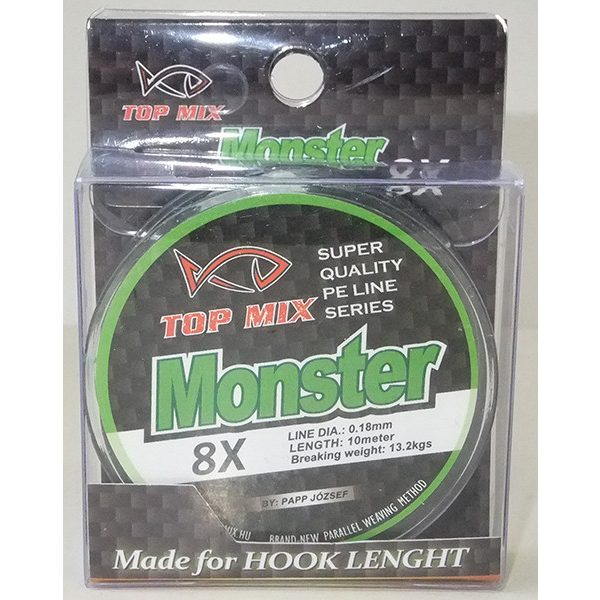 Top Mix X8 Monster 0,18mm 10m Fonott Előkezsinór