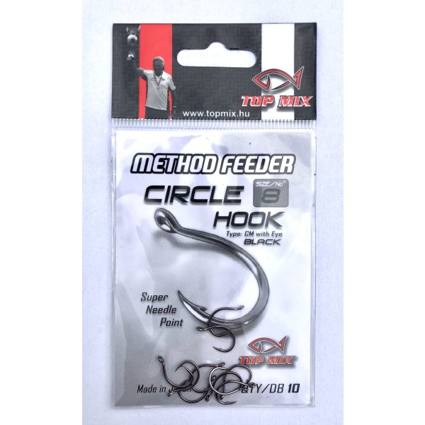 Top Mix Method Feeder Circle 8 Füles, Szakállas Pontyozó Horog 10db