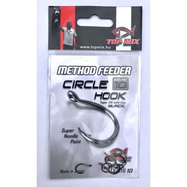 Top Mix Method Feeder Circle 10 Füles, Szakállas Pontyozó Horog 10db