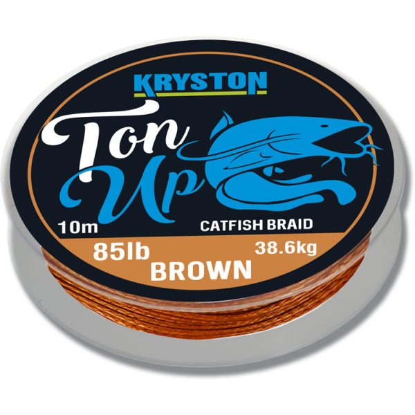 Kriston Ton Up Catfish Braid 85lb 10m 1.51mm Fonott előkezsinór-Sötétbarna