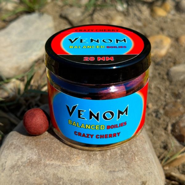 Feedermánia Venom Balanced Boilies Crazy Cherry 16mm Süllyedő Horogcsali 100gr