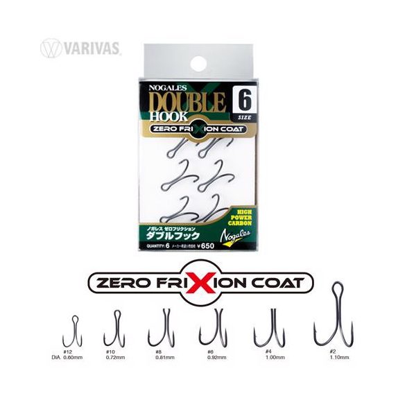 Varivas Nogles Zero Friction #4 Füles Szakállas Ketteshorog 5db