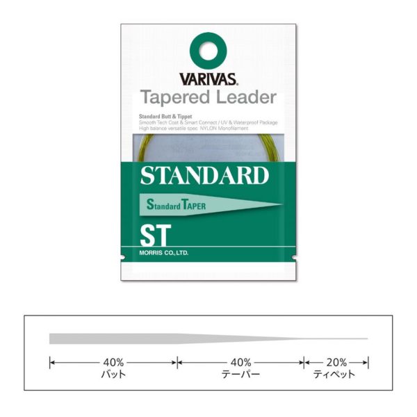 Varivas Vékonyodó Előke Tapered Leader Standard ST 7X 2,28m 0,104-0,48mm Legyező Előkezsinór