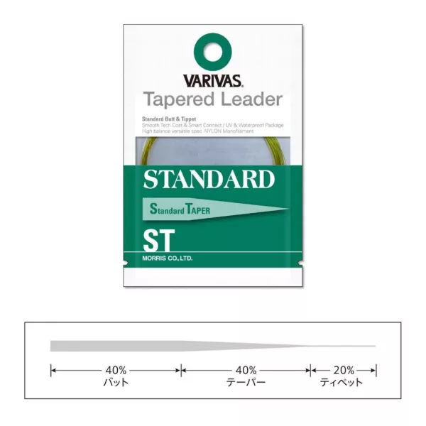 Varivas Vékonyodó Előke Tapered Leader Standard ST 5X 3,66m 0,148-0,48mm Legyező Előkezsinór