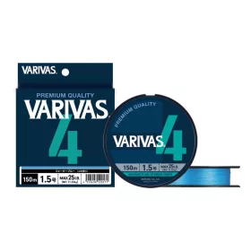   Varivas PE 4 Blue Edition 150m #1,2 0,185mm 21lb Water Blue Fonott Főzsinór