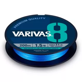   Varivas PE 8 Blue Edition 150m #0,8 0,148mm 16lb Fluo Ocean Blue Fonott Főzsinór