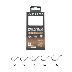   Nytro NTO-B2 14 0,19mm 10cm Előkötött Füles, Szakáll Nélküli Quick-Stop Horog 8db