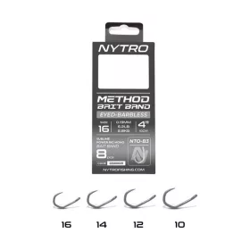   Nytro NTO-B3 14 0,21mm 10cm Előkötött Füles, Szakáll Nélküli Csaligyűrűs Horog 8db