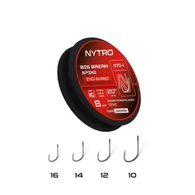   Nytro NTO1 Big Bream 14 0,15mm 50cm Előkötött Füles, Szakállas Csalitüskés Horog 8db