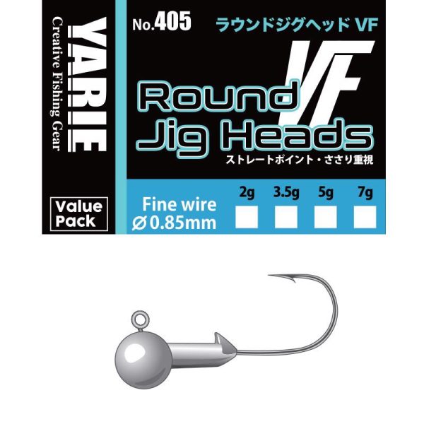 Yarie 405 Round VF Fine Wire 1/0 5,0gr Jig Fej 10db