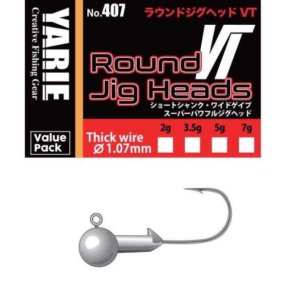 Yarie 407 Round VT Thick Wire 3/0 5,0gr Jig Fej 10db