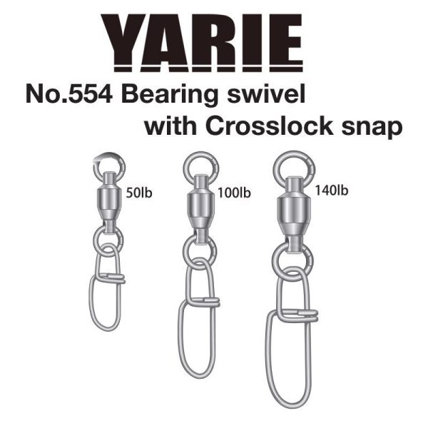 Yarie 554 Crosslock Bearing Swivel 140lb Forgókapocs 3db