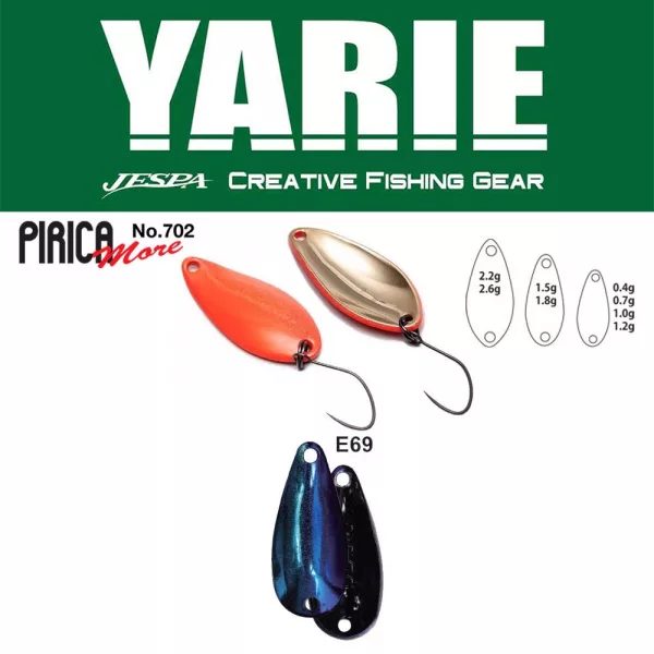 Yarie 702 Pirica More 2,2gr E69 Fire Blue Kanál Villantó
