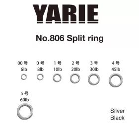 Yarie 806 Split Ring Silver 30lb 3 Kulcskarika 25db