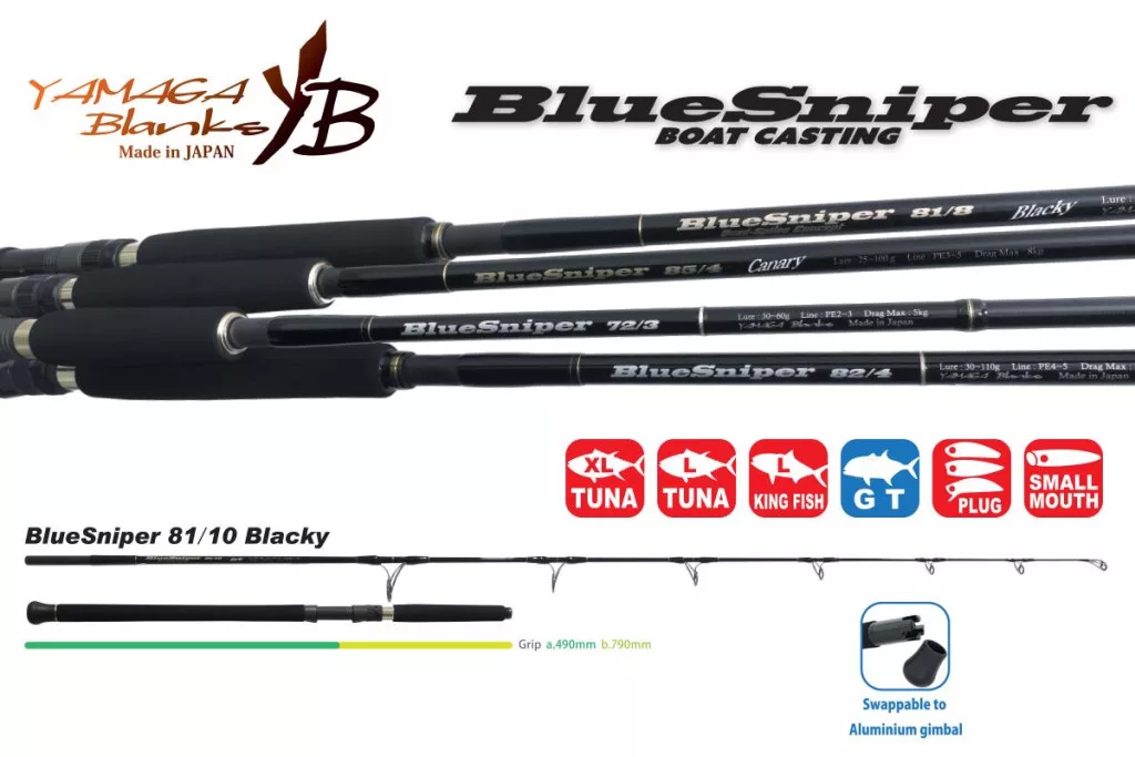 Ultra Heavy Boat Rod Yamaga Blanks BlueSniper 81/10 Blacky – PE 10