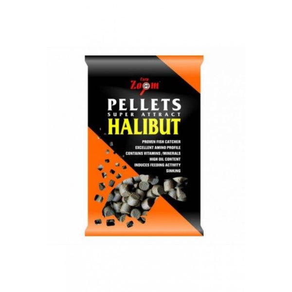 Carp Zoom CZ Furat nélküli halibut etetőpellet, 2 mm, halibut, fekete, 800 g