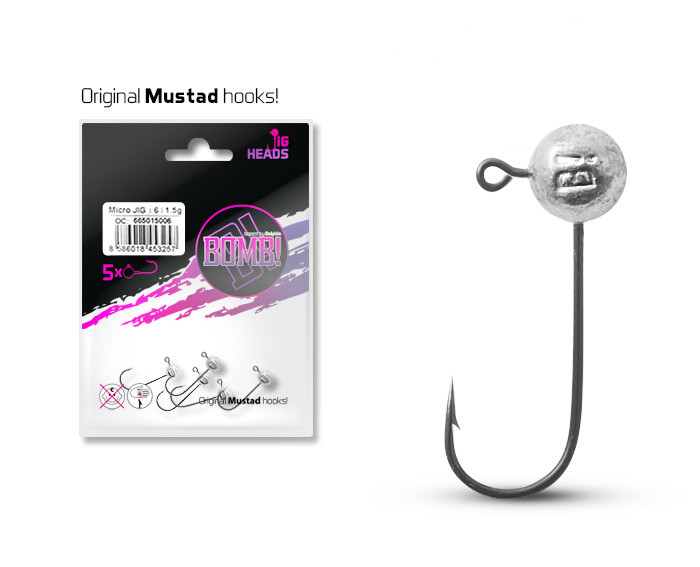 Micro jig fej Delphin BOMB! / 5db 3g-3/0 Micro jig fej Delphin BOMB! / 5db 3g-3/0